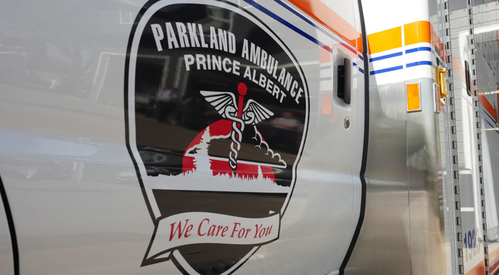 Parkland Ambulance says two men were hospitalized after a motor vehicle collision this weekend near Prince Albert, Sask.