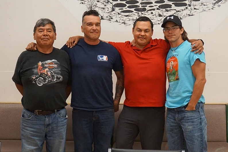 Chad Eneas, far right, has been elected as the new chief of the Penticton Indian Band.