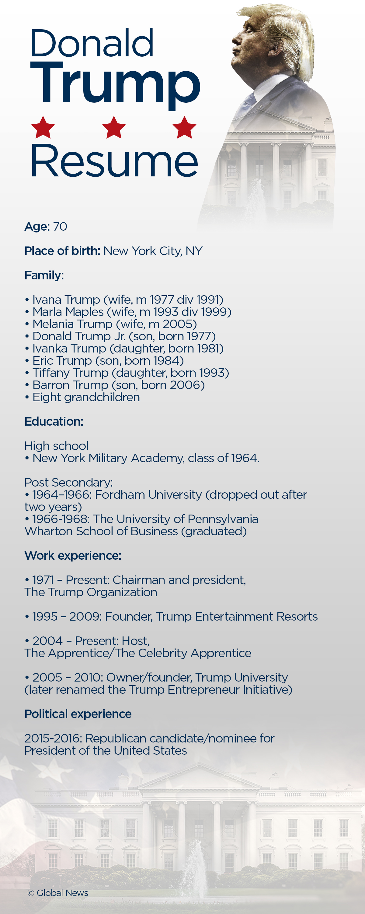 Presidential Election 2016 Comparing the Trump and Clinton resumes