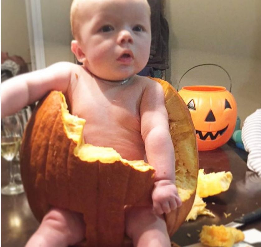 That time you got your kid stuck in a pumpkin during a Pinterest project...it happens to the best of us.
