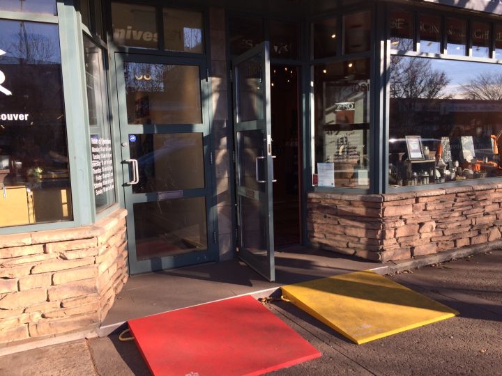 A new pilot project called Incline to Include will see brightly coloured, temporary ramps installed outside a number of storefronts along Whyte Avenue.