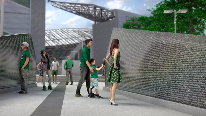 The Saskatchewan Roughriders are building a monument wall to represent the fans, the team announced Thursday.
