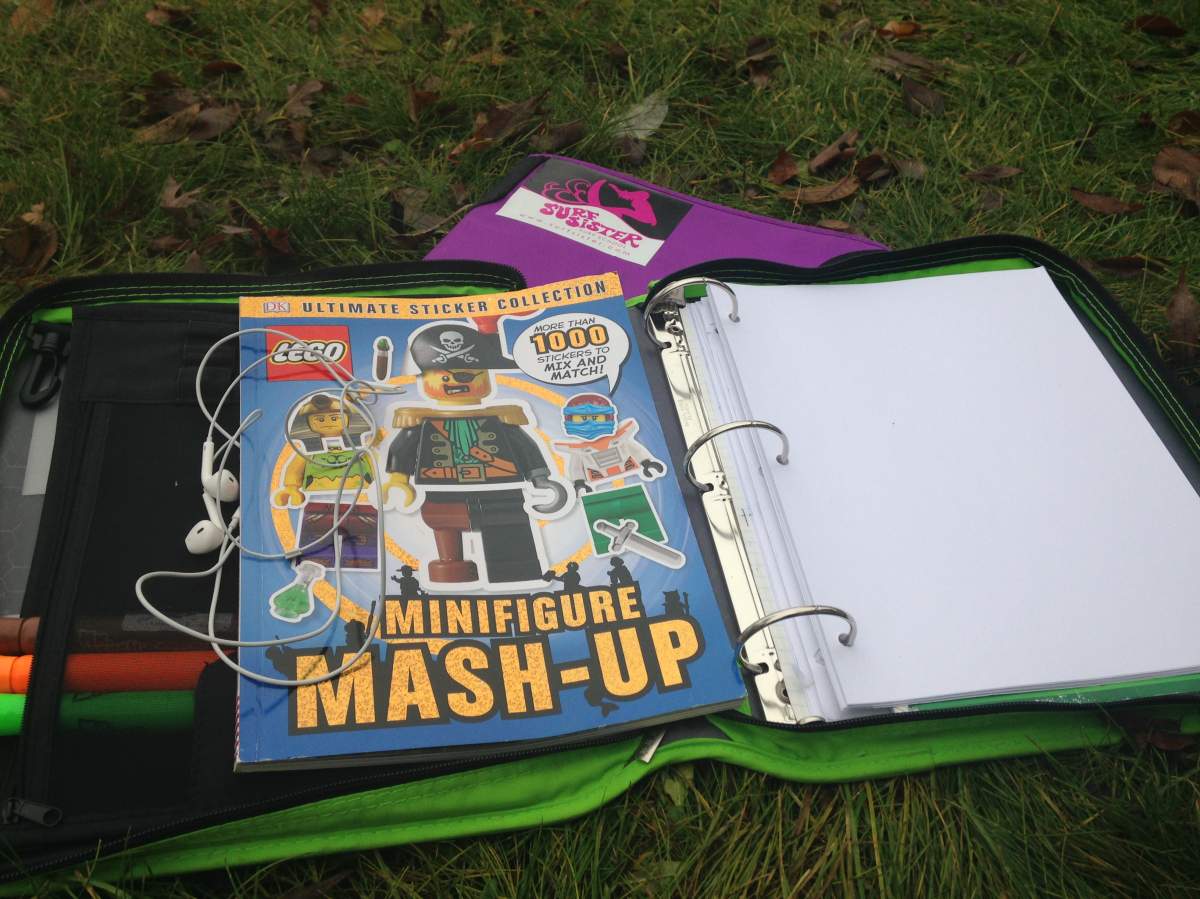 This is also where any drawing or craft supplies go.