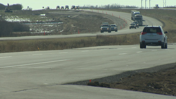 Smooth driving on Highway 7 as traffic now flows on twinned highway between Saskatoon and Vanscoy.