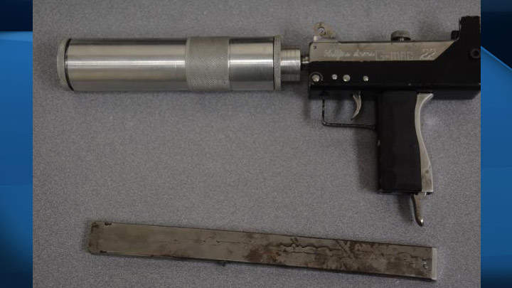 Handgun with silencer, CFSEU investigation Sept. 30, 2016.