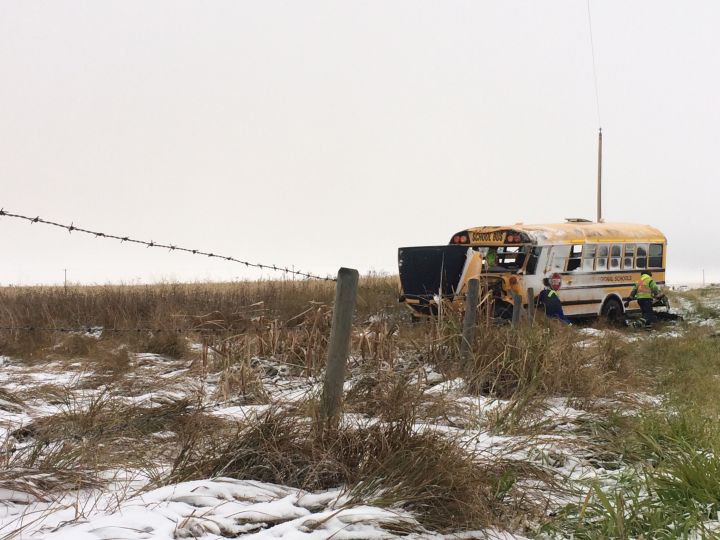 7 students taken to hospital after school bus rolled on Alberta highway ...