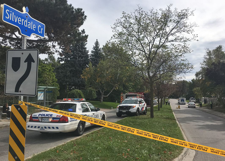 A 65-year-old woman has died after being struck by a car in Toronto's north end Tuesday.