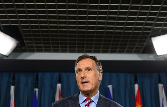 Conservative leadership candidate Maxime Bernier outlines his plan for income tax fairness at a press conference on Parliament Hill in Ottawa on Thursday, Oct. 6, 2016.