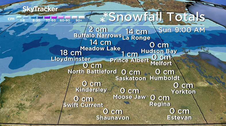 Upwards of 20 centimetres is possible in parts of Saskatchewan under snowfall and winter storm warnings.
