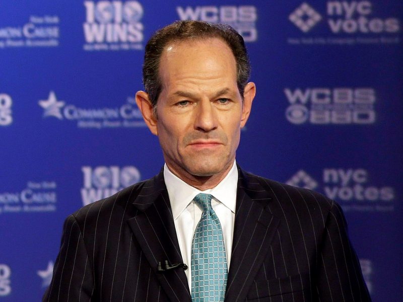  In this Aug. 22, 2013 file photo, former New York Gov. Eliot Spitzer participates in a primary debate for New York City comptroller in the WCBS-TV studios, in New York. 