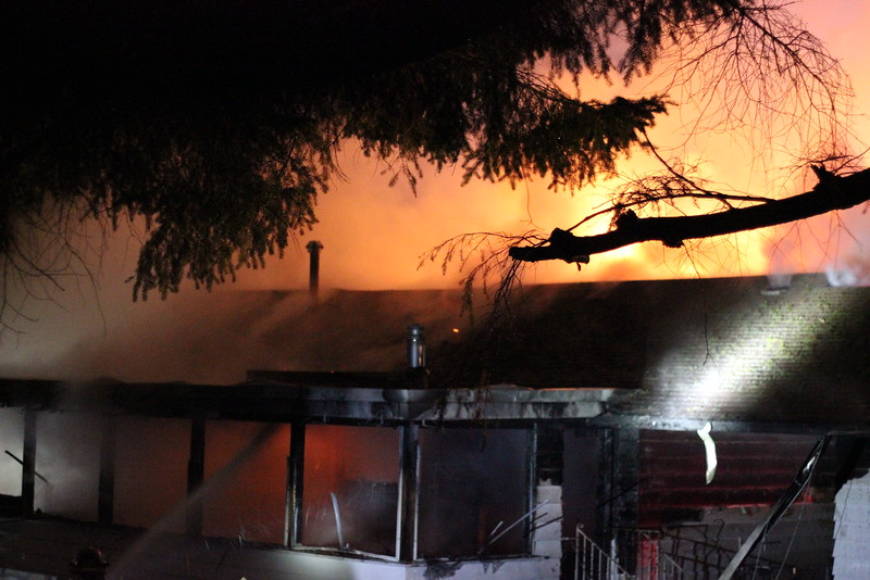 An abandoned home went up in flames in Surrey Thursday night.