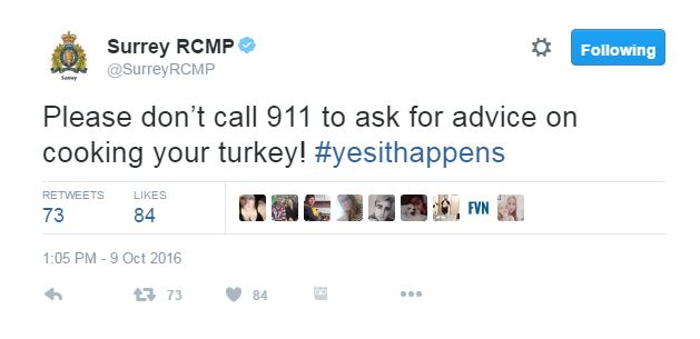 Don't call 911 for tips on how to cook your turkey.