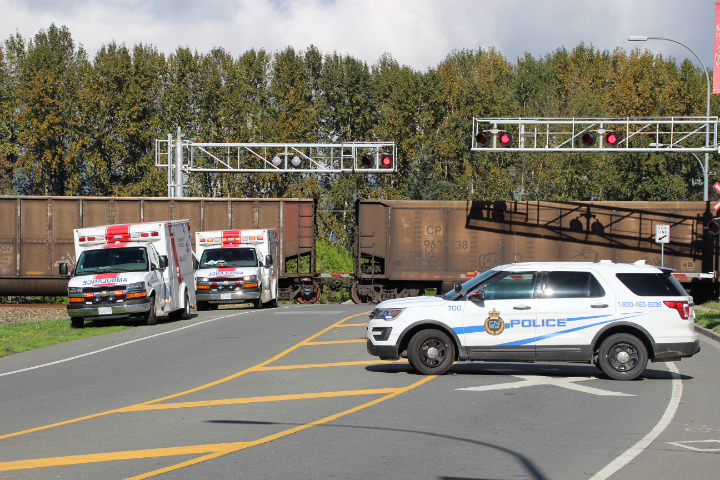 A pedestrian was fatally struck by a train in Chilliwack.