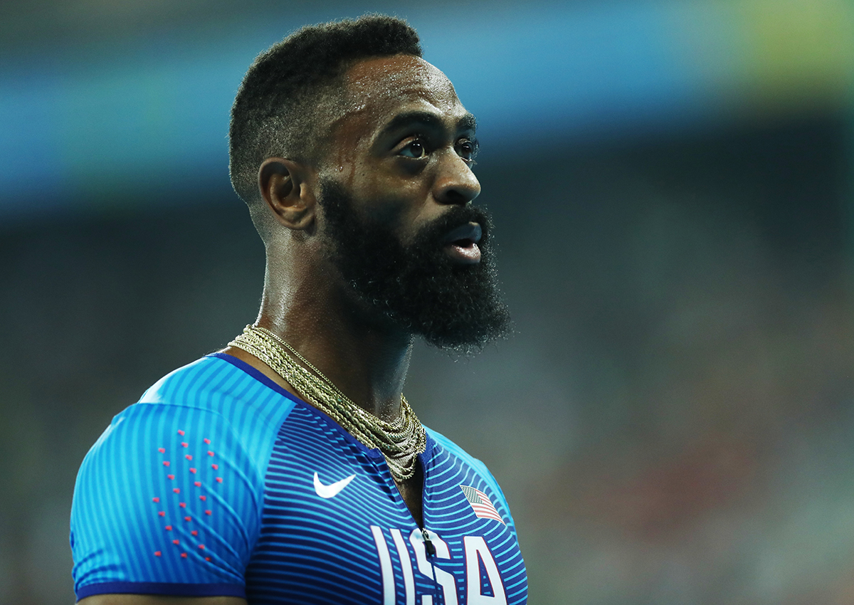 Tyson Gay of the United States is seen after the Men's 4 x 100m Relay Finall on Day 14 of the Rio 2016 Olympic Games at the Olympic Stadium on August 19, 2016 in Rio de Janeiro, Brazil. 