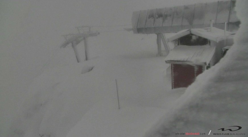 A scene from one of the Whistler Blackcomb webcams on Sunday afternoon.