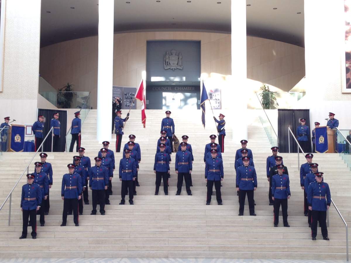 The Edmonton Police Service welcomes new graduates on Nov. 10, 2016.