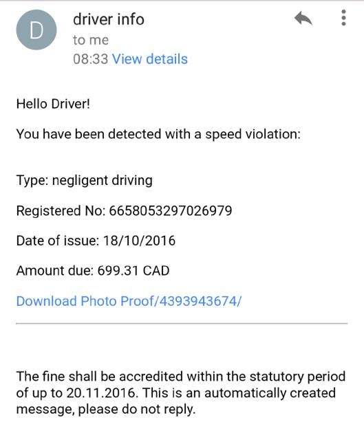 An image of the alleged email scam.