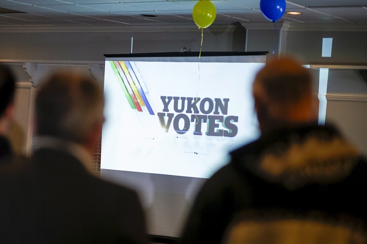 People watch results come in at the Yukon Party election night party during the Yukon territorial election in Whitehorse on Monday, November 7, 2016. THE CANADIAN PRESS/HO - Yukon News, Joel Krahn.