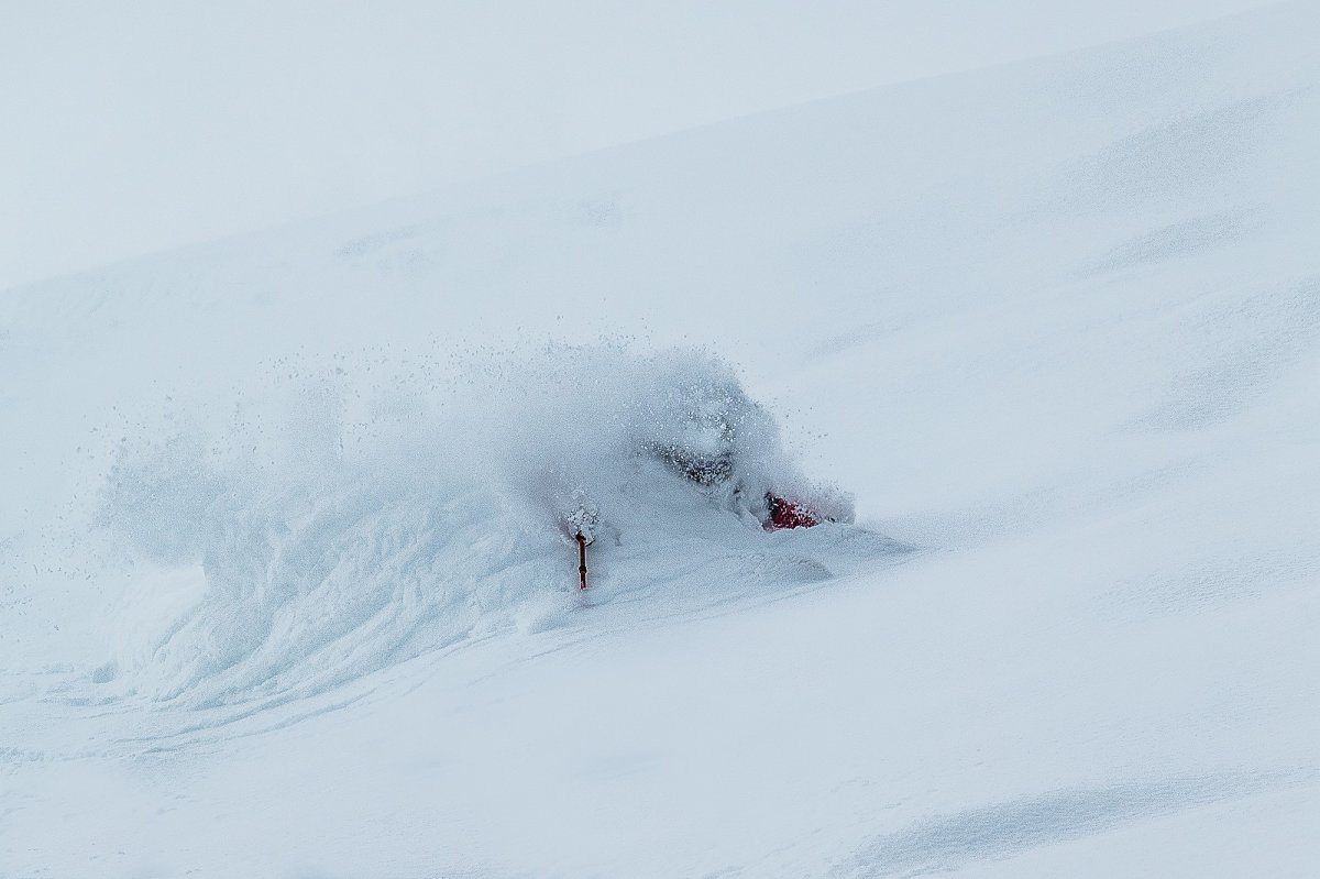 A skier travels through heaps of fresh powder at Whistler Blackcomb on Nov. 25, 2016.