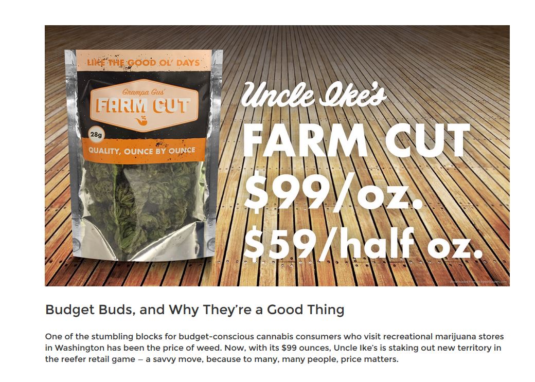 A Seattle, Wa.-based marijuana chain is selling budget-priced pot at a cost that works out to C$4.76 a gram.