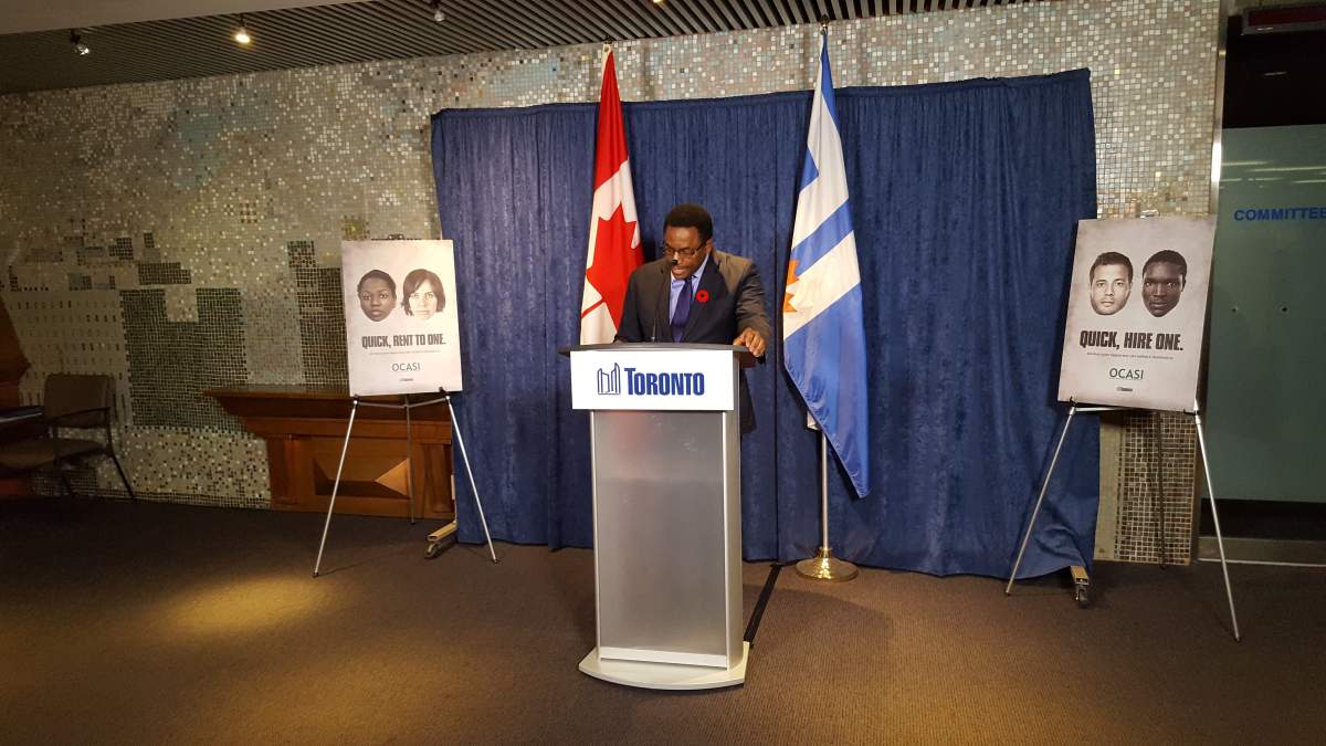 Councillor Michael Thompson at the launch of city’s anti-black racism campaign
