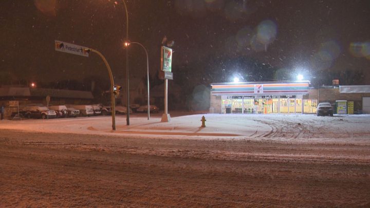 Some tense moments for staff at a 7-Eleven along Dewdney Avenue last night after two people entered armed with weapons.