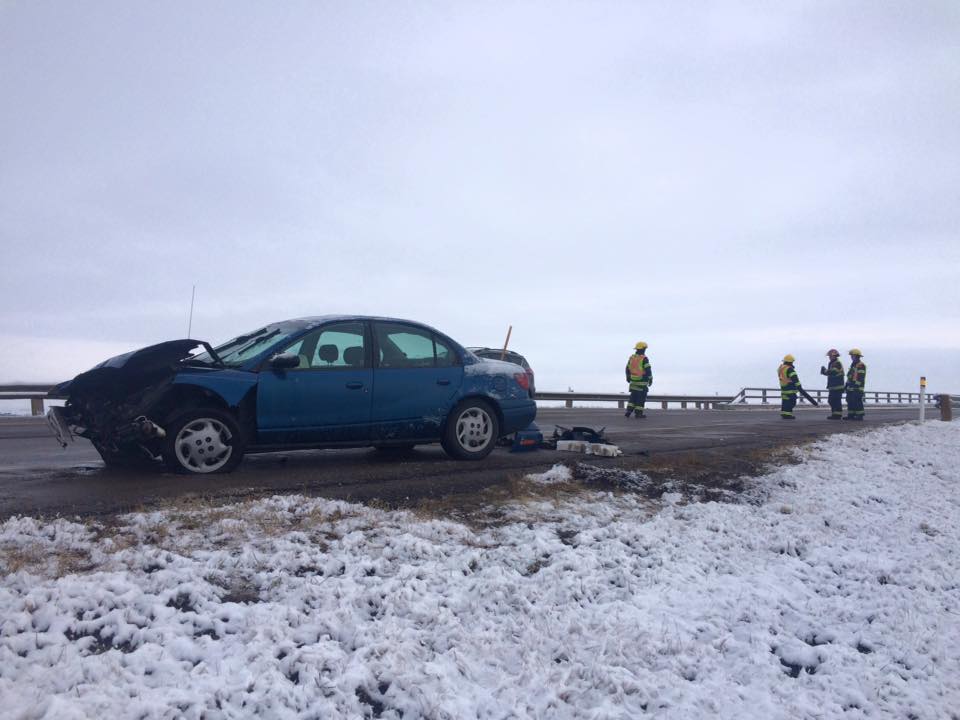 Single vehicle crash on Highway 3 and Highway 23 Nov. 17, 2016.