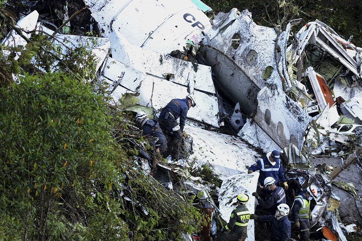 Brazilian soccer team's plane crashes in Colombia; 75 dead