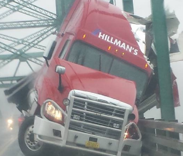 A truck crashed on the Seal Island Bridge.