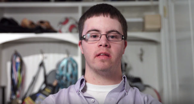 Travis, one of 10 Canadians with Down syndrome featured in the series, says that he takes longer to learn things, "but that's okay because everyone learns differently.".