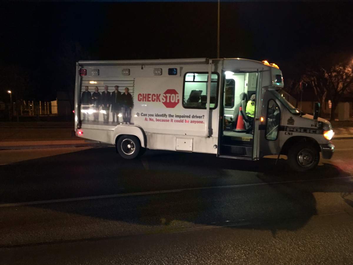 Winnipeg Police check stop. File photo.