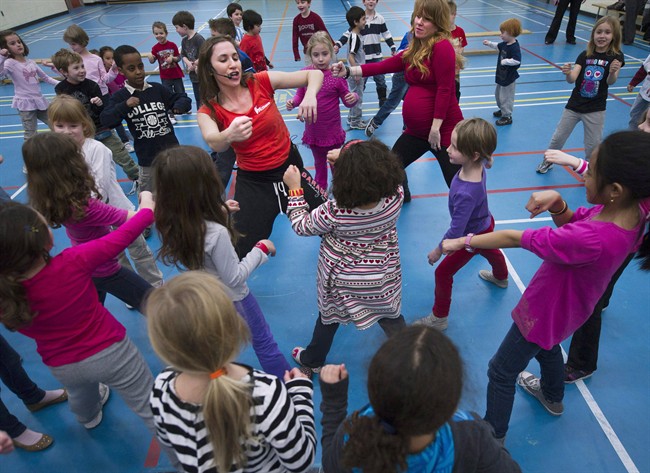 Children take part in a dance class in Toronto on Wednesday, Feb. 29, 2012. 