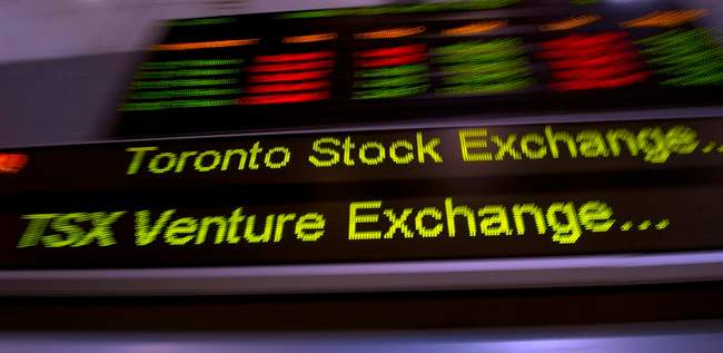 The TSX ticker is shown in Toronto on May 10, 2013. 