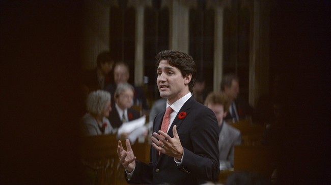 Prime Minister Justin Trudeau answers a question during question period in the House of Commons on Parliament Hill in Ottawa on Wednesday, November 2, 2016.