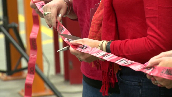 Official ribbon cutting at MADD Calgary’s launch of Project Red Ribbon on Nov. 2, 2016.