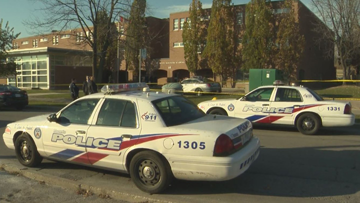 A 16-year-old boy has been taken to hospital in serious condition  after he was stabbed multiple times near a Toronto high school Monday.