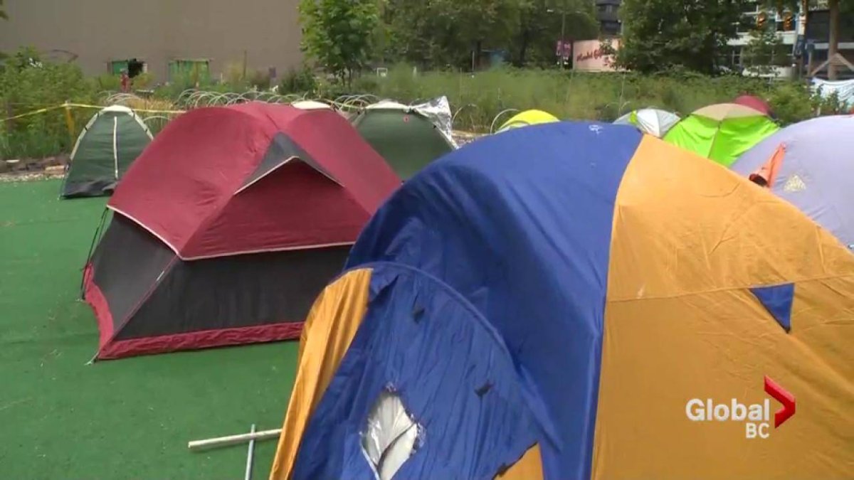 A B.C. Supreme Court judge is considering the fate of a homeless camp set up on a piece of land owned by the City of Vancouver on the east side of downtown.