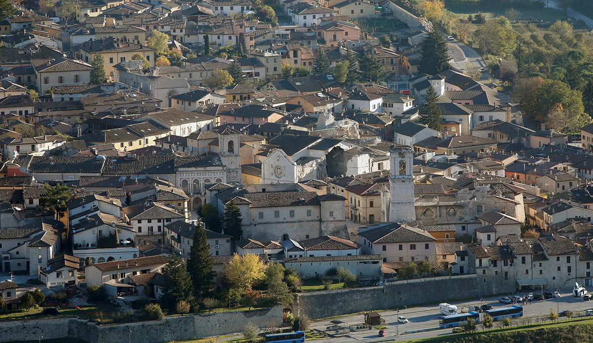 A general view of Norcia following an earthquake in central Italy, October 31, 2016. 