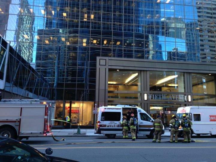 Calgary fire crews responded to a small fire in a downtown office building Nov. 10, 2016.