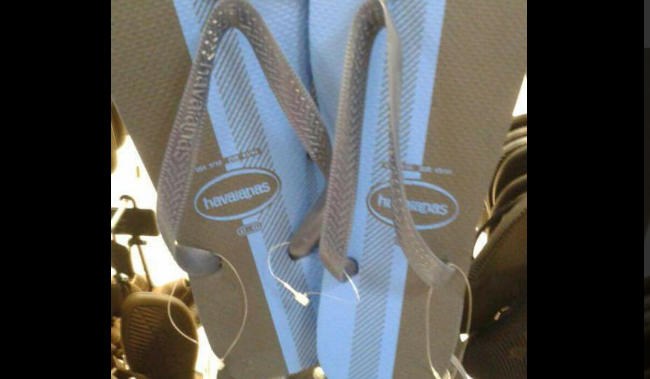 Flip-flop fiasco: Are these sandals white and gold or blue and