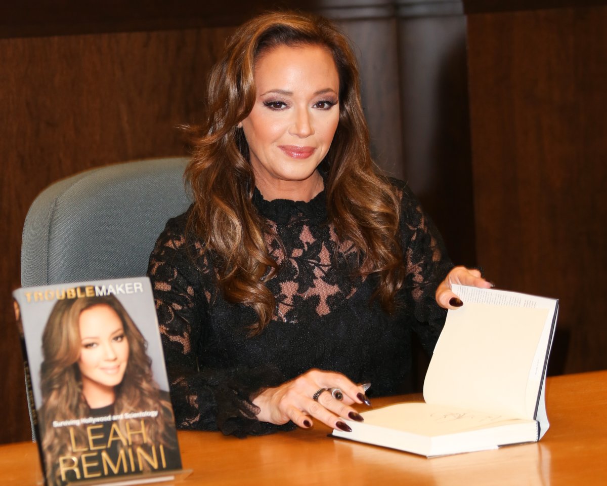 Leah Remini signs copies of her new book "Troublemaker: Surviving Hollywood and Scientology" at Barnes & Noble on December 8, 2015 in Los Angeles, California.