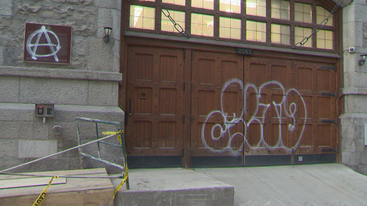 Days before Remembrance Day, Canada's oldest highland regiment in Canada, the Black Watch armoury was defaced with spray paint, Friday, November 11, 2016.