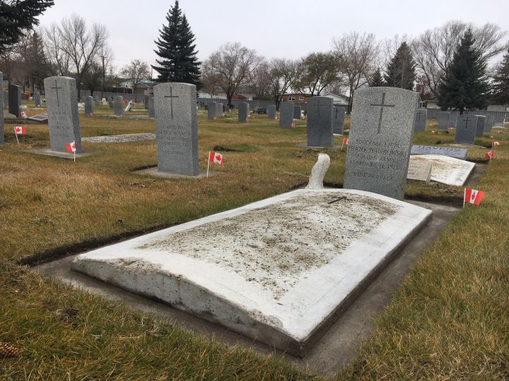 A Drumheller grave cleaned by Eric Dahl.
