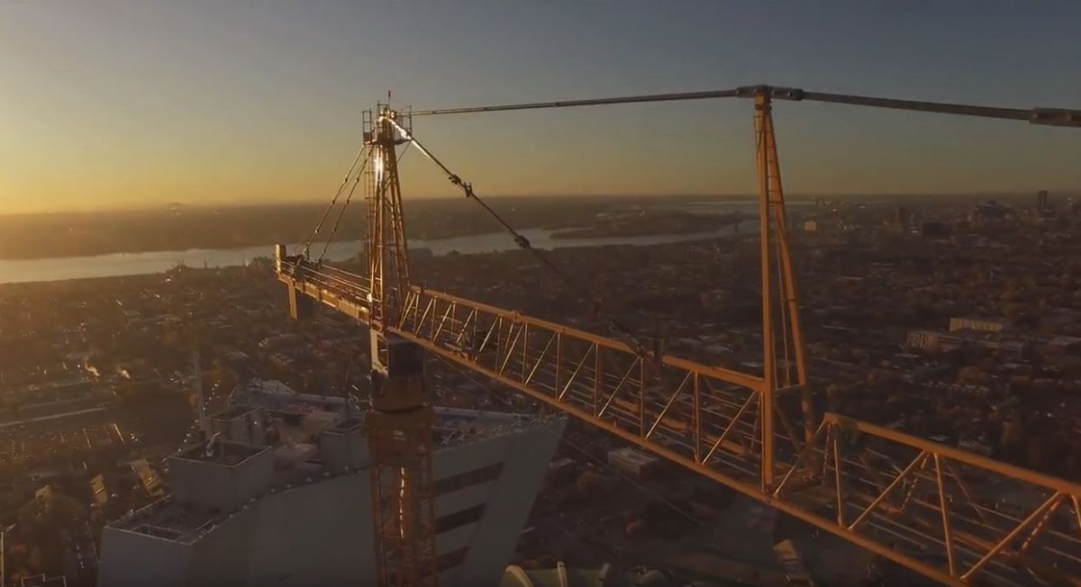 The view from the Montreal Olympic Park crane, the tallest in Canada, Monday, November 14, 2016.