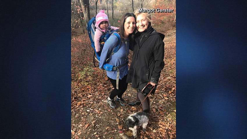 Margot Gerster says she ran into Hillary Clinton while out hiking in New York on Nov. 10, 2016, one day after Clinton conceded the presidential race to Donald Trump. 