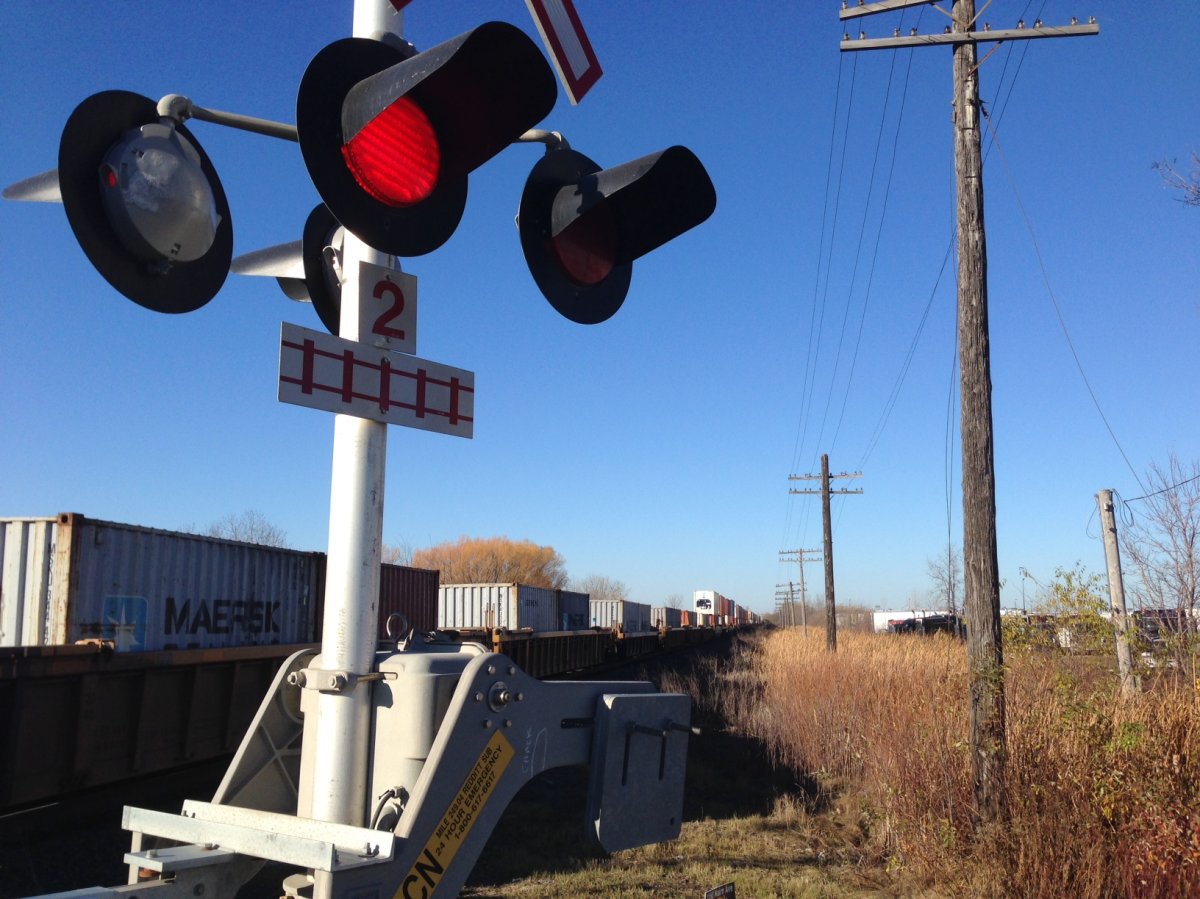 Rail crossing on Panet north of Mission. 