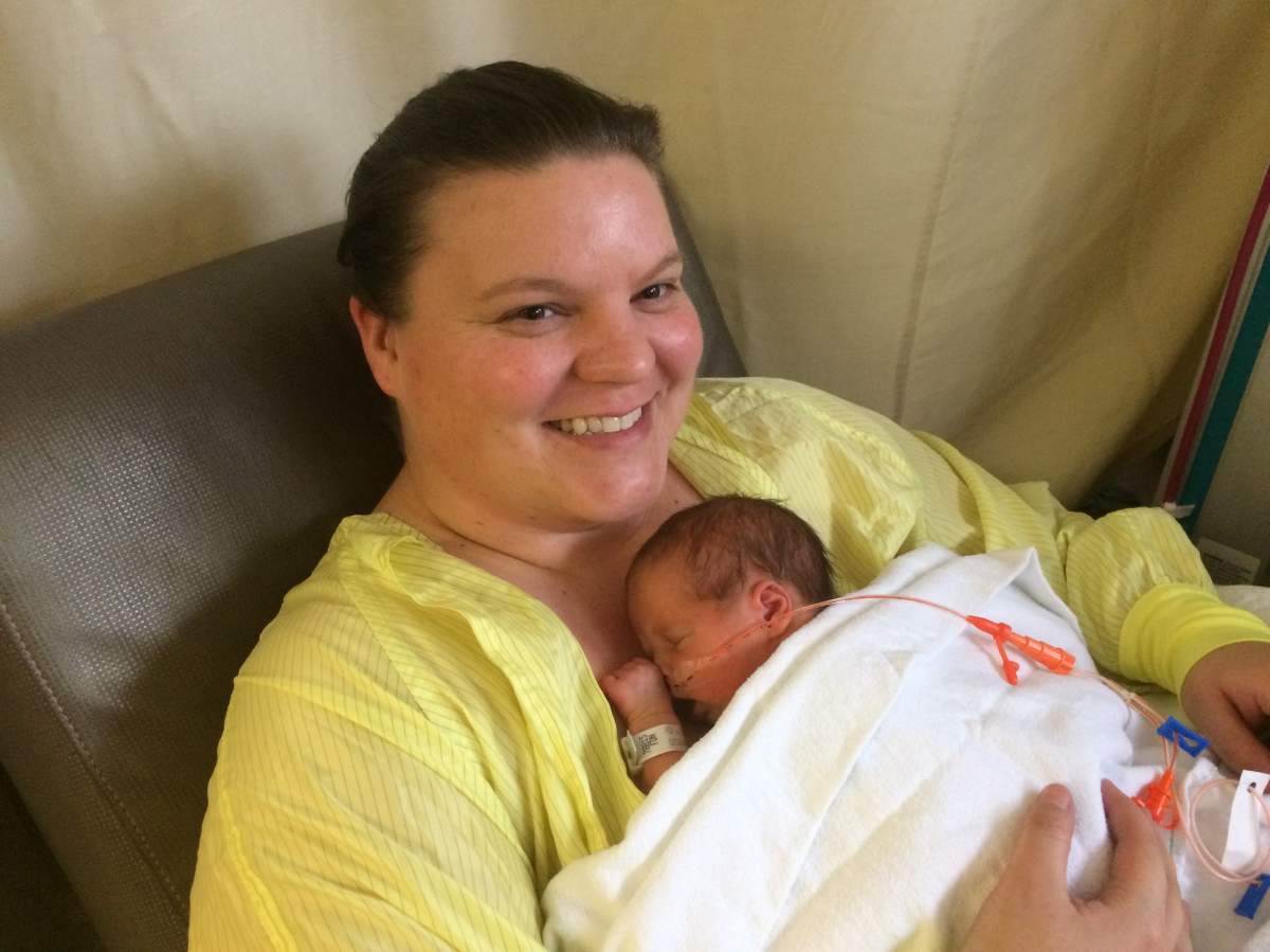 A mom and her baby in the neonatal intensive care unit at the Misericordia Hospital. The Edmonton hospital celebrated the opening of its new NICU on Tuesday. November 22, 2016.