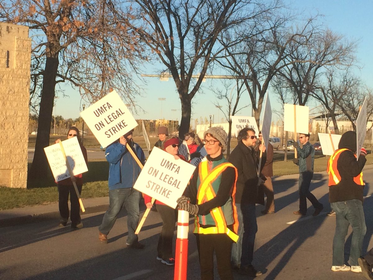 University of Manitoba Faculty Association went on strike and hit the picket lines Nov. 1. UMFA say they want "a greater say over ever-increasing workloads, appropriate use of metrics in evaluation, and job security.".