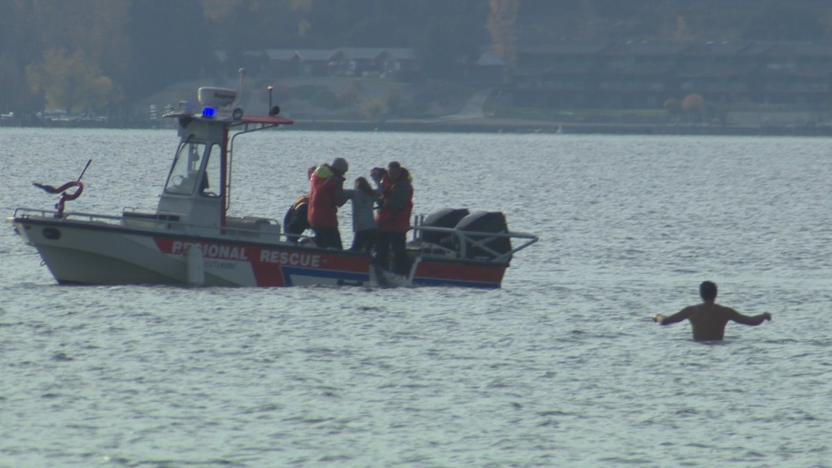 Teenager rescued from Okanagan Lake.