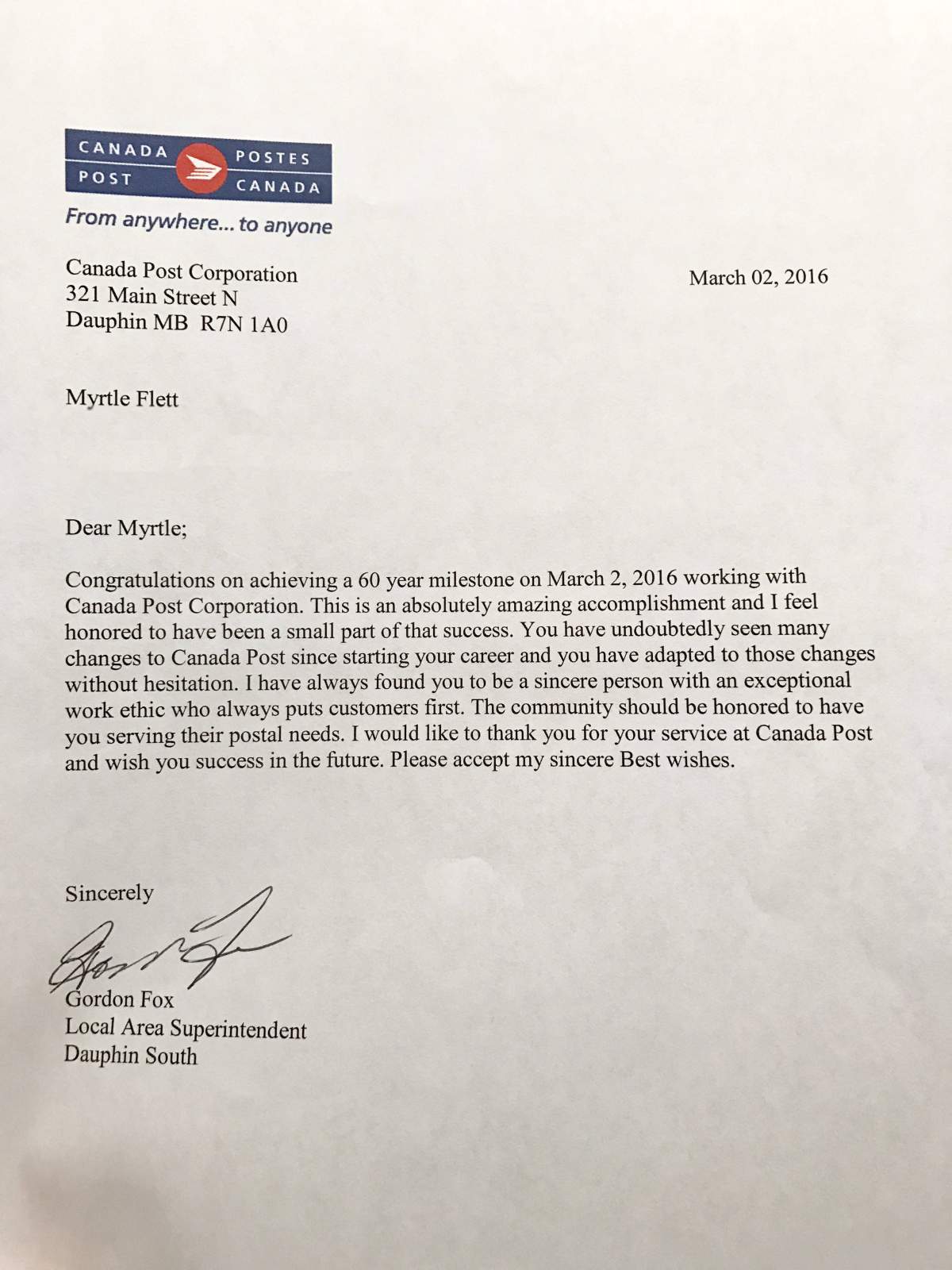 ‘It’s been an amazing journey’: Manitoba woman retires after 60 years with Canada Post - image